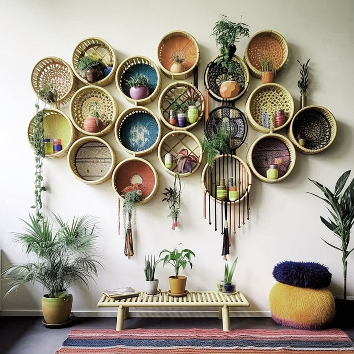 Trang trí tường bằng các vật phẩm thủ công